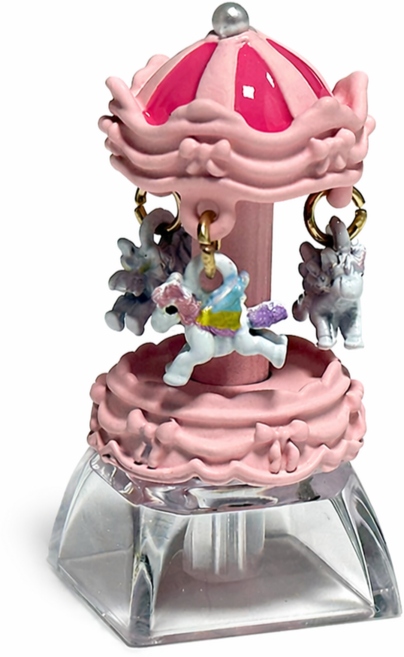 실제로 회전하는 회전목마 키캡 기계식키보드 놀이공원 아티산키캡, 포인트키캡_회전목마, 핑크