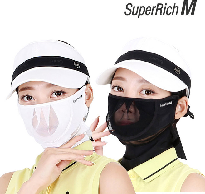 슈퍼리치 스포츠 골프 마스크 UV 자외선 차단 쿨마스크 운동마스크 골프 자전거 등산 하이킹 캠핑 마스크 넥워머, 1개