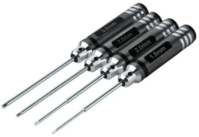 육각렌치 드라이버 RC 드론 조립 수리 티타늄 4종(1.5mm2mm2.5mm3mm), 1세트