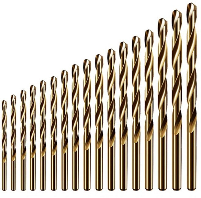 tinduo 코발트 드릴 비트 1mm-6.5mm 17p 세트 스텐 드릴비트 철 철판 금속 철판기리 스텐기리, 1세트