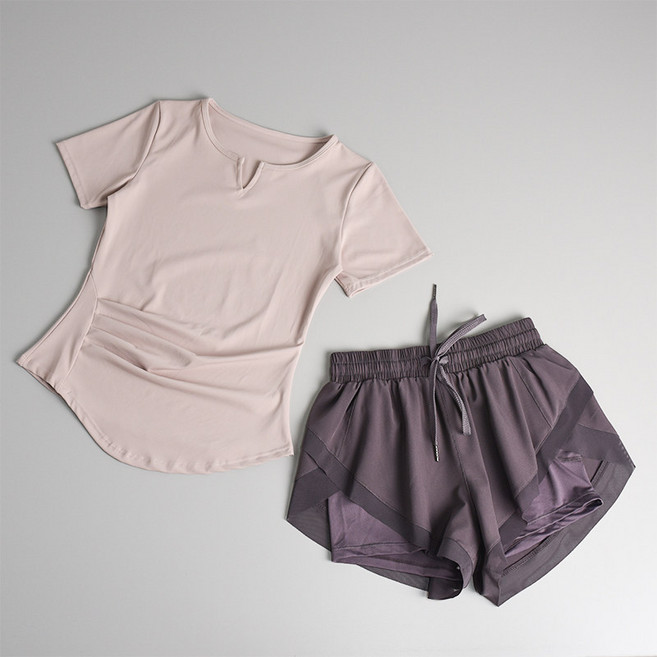 健身套裝女 速乾短袖 運動衣 瑜伽服