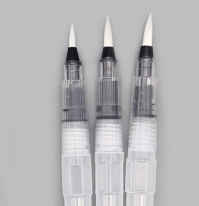 더이안 워터브러쉬 3종세트 물붓 수채화 캘리그라피 워터붓 붓펜, 1세트