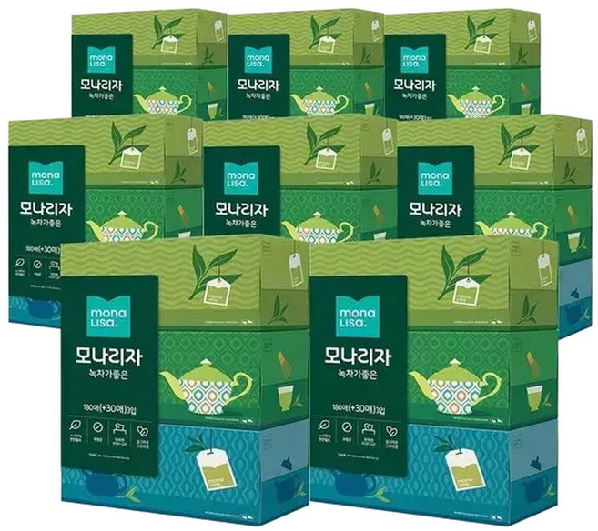 녹차가 좋은 미용티슈 210매 3입 8팩 모나리자, 24박스