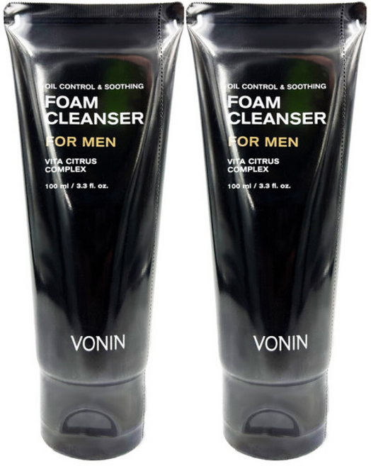 보닌 오일컨트롤 앤딩 폼클렌져 얼굴세안제 남성클렌징폼, 2개, 100ml