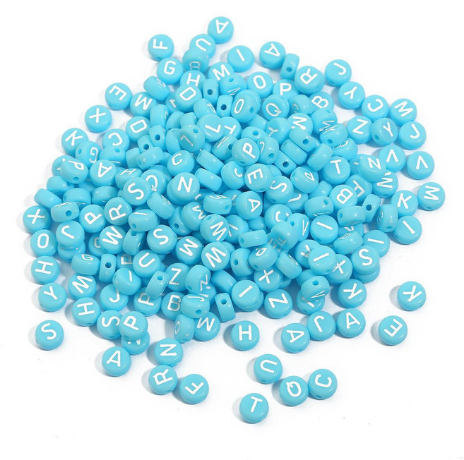 리리아트 원형 하트 화이트 알파벳 별 이니셜 아크릴 비즈 40종