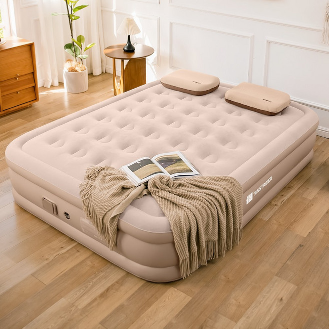 탄씨엔쯔 탄스트라이더 내장형 자동펌프 캠핑에어침대, 카키