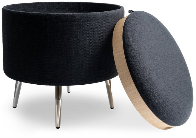 포블리스 오델로 수납 스툴 대형, 모던블랙, 1개