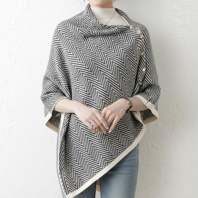 라뷰드 여성 헤링본 니트숄 가디건 니트 머플러 스카프 어깨 망토 겨울 어깨숄 숄니트 목도리 여성숄