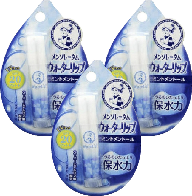멘소래담 워터 립 민트 멘톨, 화이트+블루, 4.5g, 3개