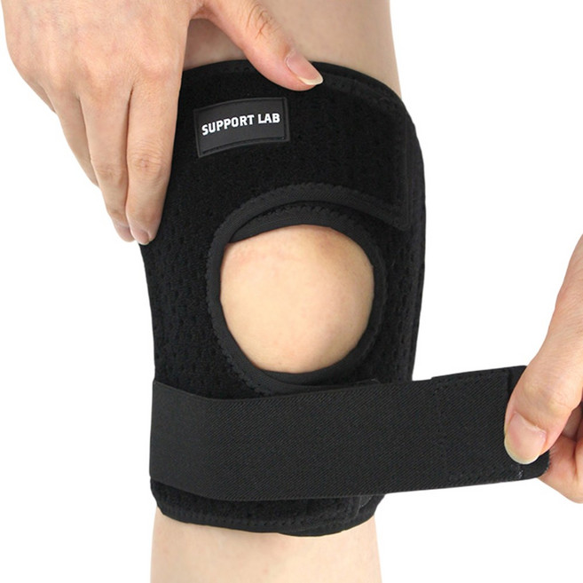 서포트랩 V1 슬개골 이중 무릎보호대, 1개, 블랙
