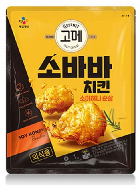 CJ 고메 소바바치킨 소이허니 순살, 2개, 1kg