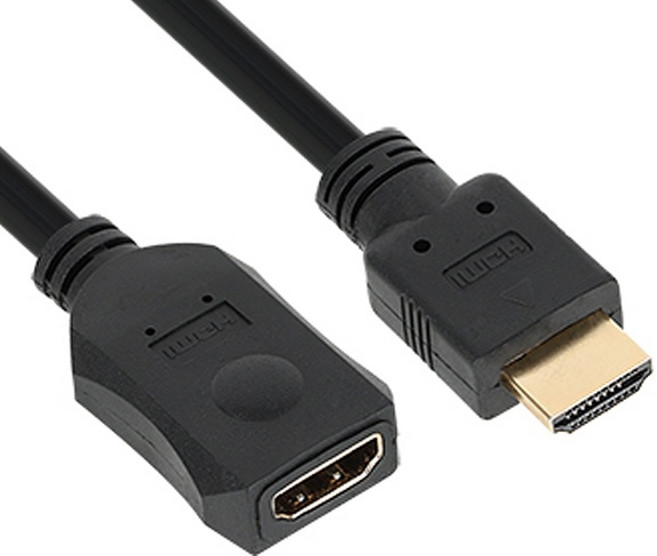 (강원전자) HDMI to HDMI 2.0 M/F 연장케이블 NMC-HF030BN (0.3m), 0.3m, 1개