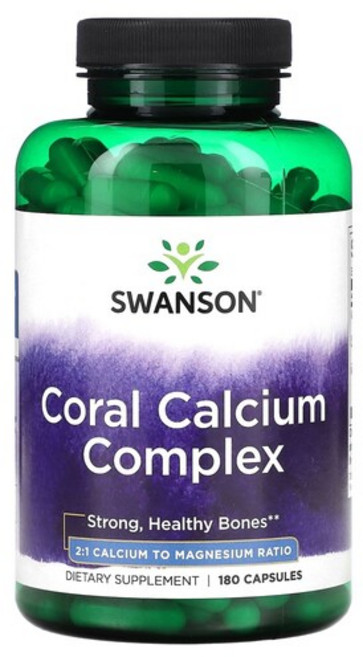 스완슨 코랄 칼슘 콤플렉스 180캡슐 Swanson Coral Calcium Complex 180 Capsules, 1개, 180정