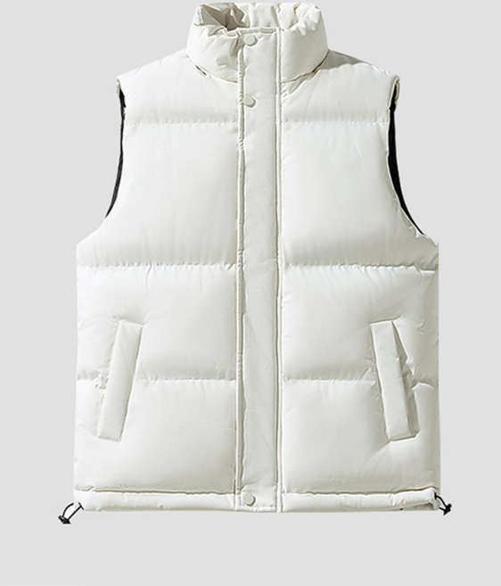가벼운 보온 스탠드칼라 베스트 남녀공용 두꺼운 패딩 조끼 부풀지 않는 데일리 심플 잘 어울리는