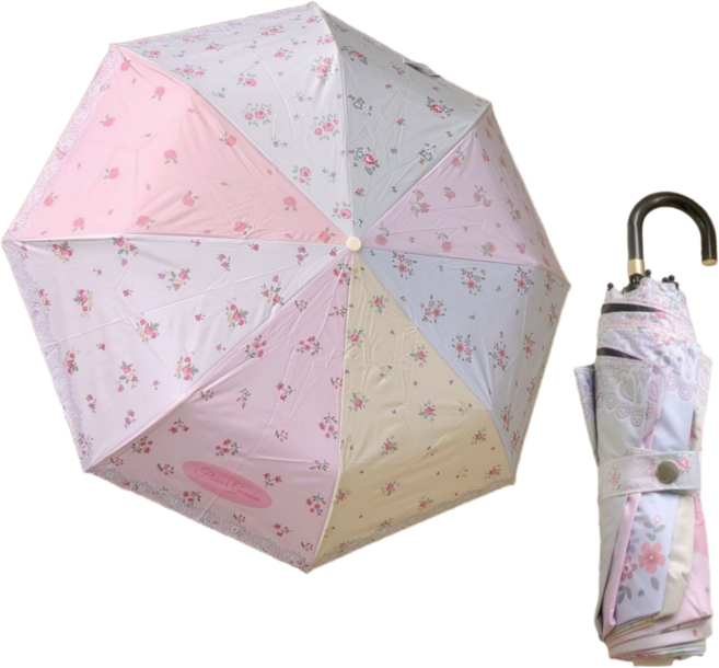 초경량 UV 자외선 차단 접이식 3단 자동우산 플라워 암막 미니 우양산