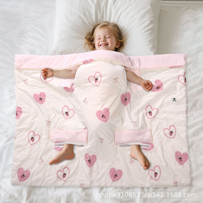 兒童防踢被絲滑被子春夏季嬰兒午睡雙面涼感空調被護肚防踢批發零, 莓心甜夢