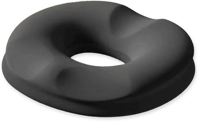 마벨인홈 장시간 착석용 꼬리뼈 보호 엉덩이 도넛형 쿠션 사무실 의자방석, 1개, 블랙