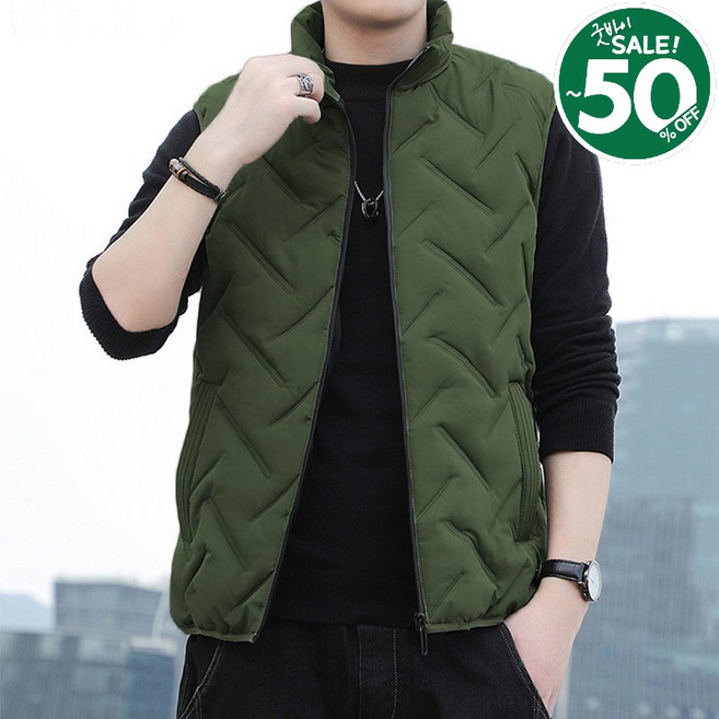 킹앤조이 모트비 하이넥 무광 경량 패딩 조끼 데일리 캐주얼