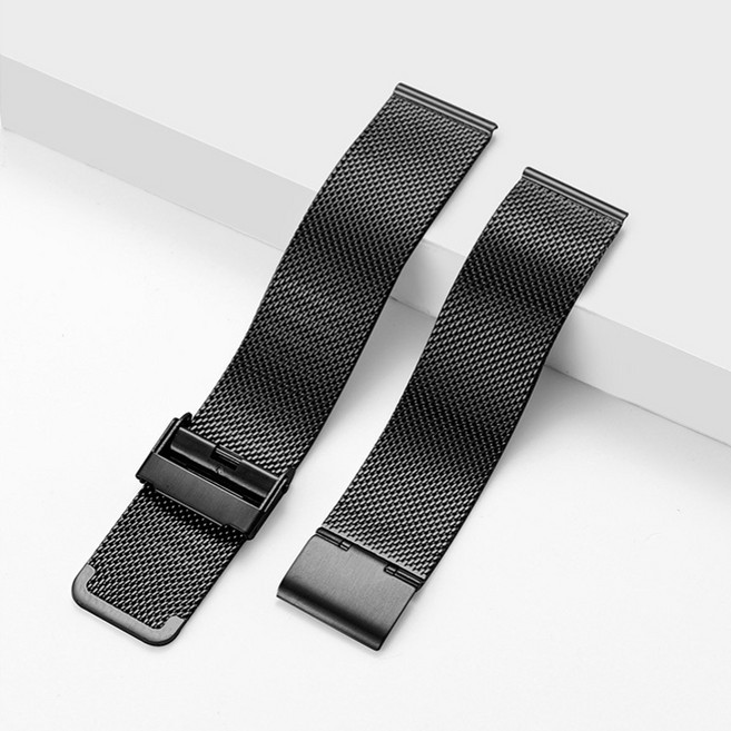 타임뷰 WT-011 슬림 메탈시계줄 블랙 실버 20mm 22mm 교체공구무료증정