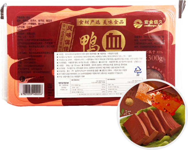 왕부정 중국식품 오리피 식재료, 300g, 1개