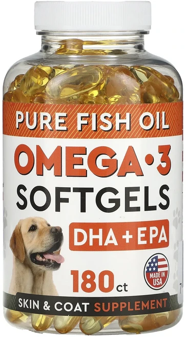 StrellaLab 순수 피쉬 오일 오메가3 소프트젤 반려견용 소프트젤 180정, StrellaLab 순수 피쉬 오일 ..., 1개 - 쿠팡