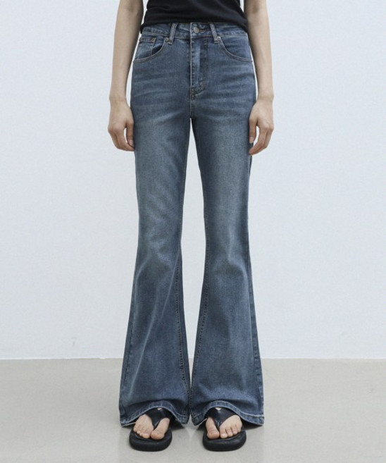 MILLIONCOR 포미 블루 스판 부츠컷 데님팬츠