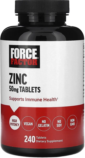 Force Factor 아연 50mg 240정, 1개 - 쿠팡