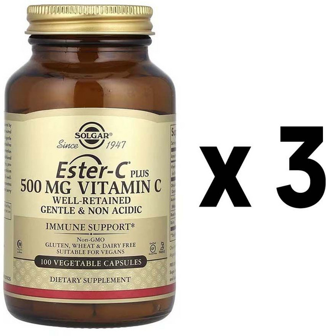 Solgar 솔가 에스터C 플러스 비타민C 500mg 베지캡슐 100정 3개