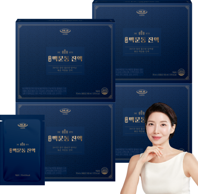 HLB제약 청패 맥문동 진액 100% 사포닌 오피오포고닌D 볶은맥문동, 4박스, 2.1L