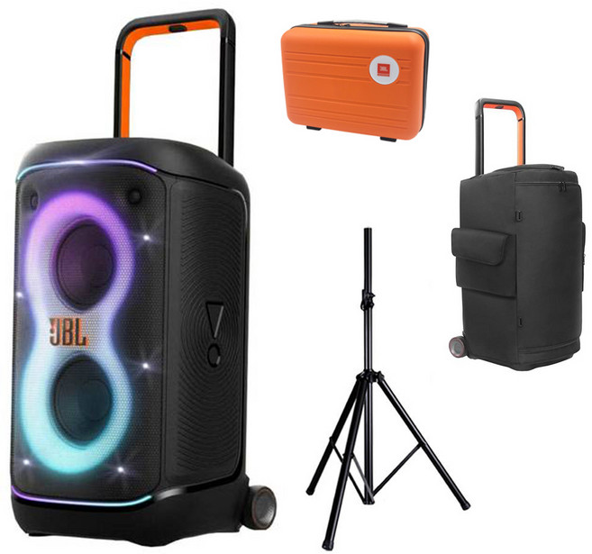 JBL 파티박스520+스탠드+전용가방 블루투스 충전식 이동식 야외용 버스킹 스피커 앰프