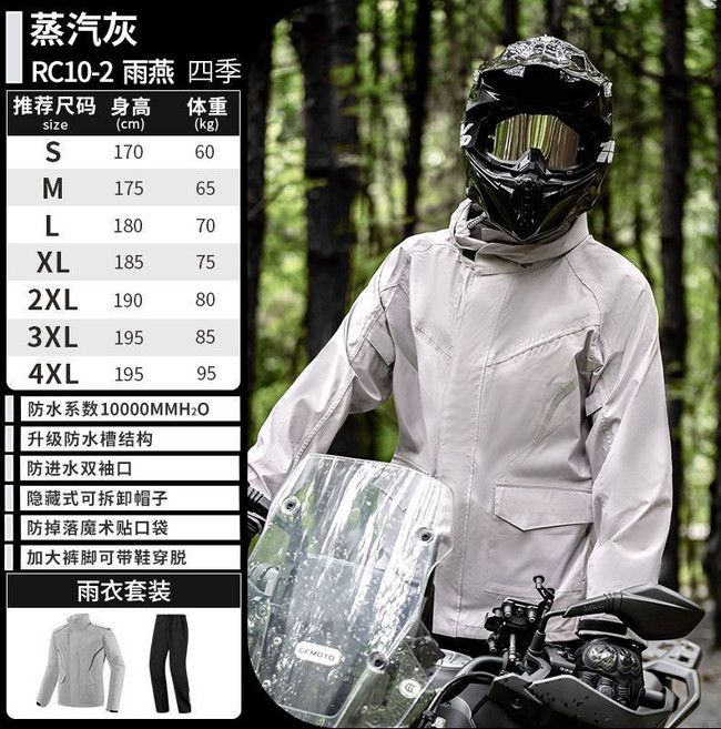 新款赛羽摩托车专用骑行雨衣分体式雨裤套装款全身防水骑手防暴雨, L