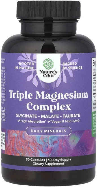 헁복하고 건강하세요 Nature's Craft 트리플 마그네슘 복합체 캡슐 90정(캡슐 1정당 133mg) 늘 챙기셔야합니다, NaturesCraft트리플마그네슘복합체캡슐90정캡슐1, 1개 - 쿠팡