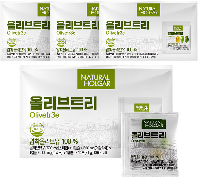 네츄럴올가 지중해 올리브오일 트리 캡슐 42캡슐, 4박스, 14회분