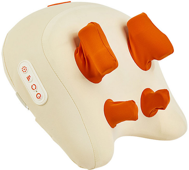 [ 6세대 온열 ] 무선 목 어깨 마사지 베개, 크림, BR-NC200