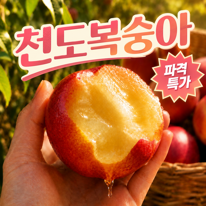 [2주초특가] 산지직송 아삭달콤 꿀당도 천도복숭아, 1박스, 소과 1kg
