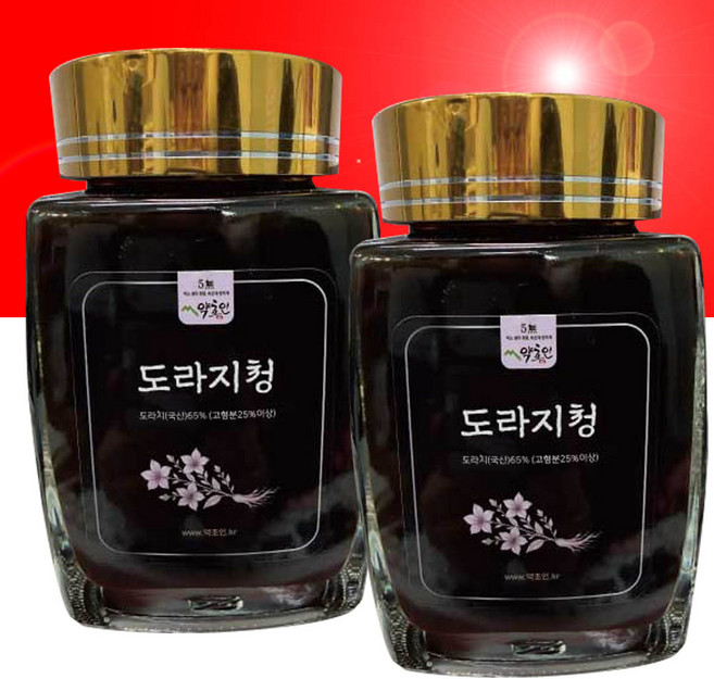 [파피샵]약초인 국내산 도라지청 프리미엄 500g 2개 무색소 무설탕