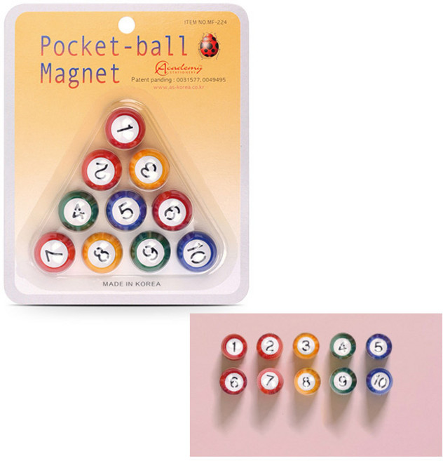에이에스코리아 포켓볼 자석홀더 숫자 마그넷 MF-224 1-10