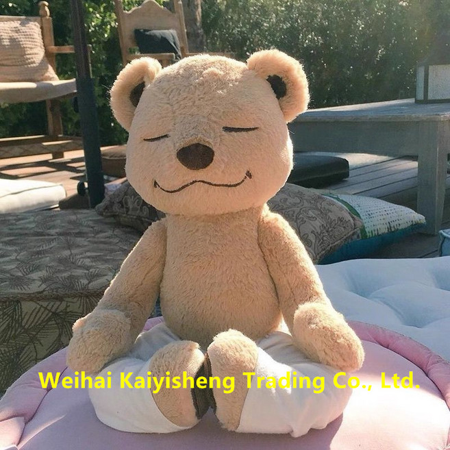 KYIS 요가 애착인형 명상하는 곰돌이 인형 참선 명상 요가 헬스장 필라테스 줌요가 요가원 인테리어 장식 요기베어 40cm, 그림과 같은 색상