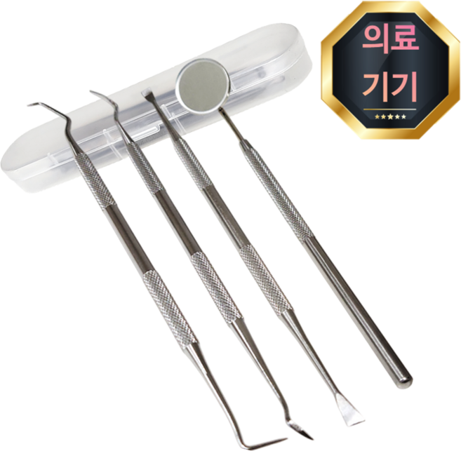 의료용 치석제거기 3종 + 치경, 1세트, ABCD+케이스