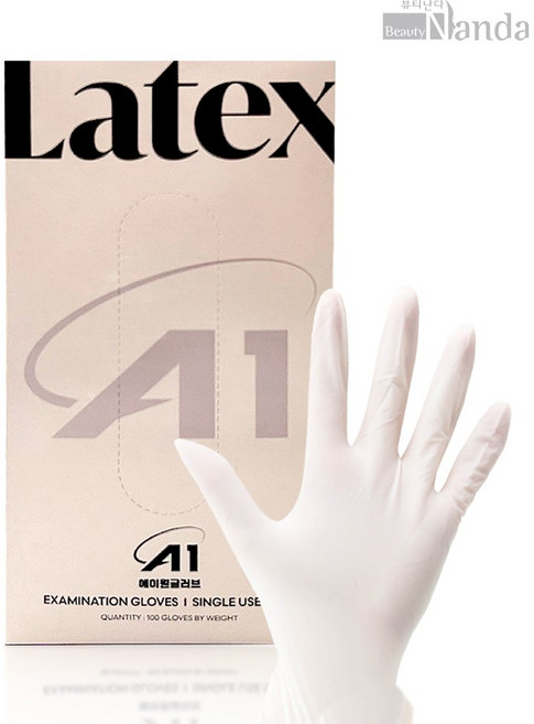 에이원 반영구 라텍스 장갑 왁싱 A1 글러브 의료용 일회용, [화이트] A1 라텍스 장갑 XS, 1개