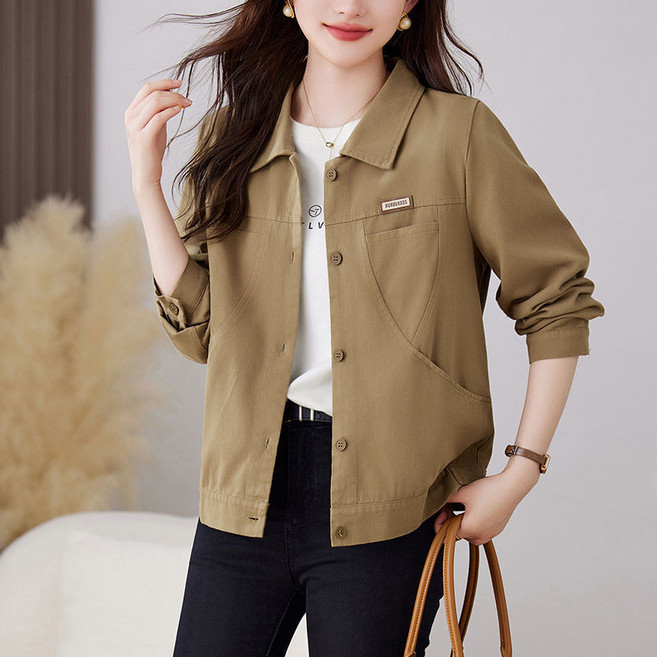 여성 셔츠형 자켓 봄가을 베이직핏 면혼방 가벼운 착용감 데일리 출근룩 아우터