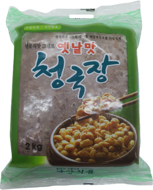 [얌얌마켓] 옛날맛 청국장 2kg 광산식품 (아이스팩+드라이아이스 포함), 1개