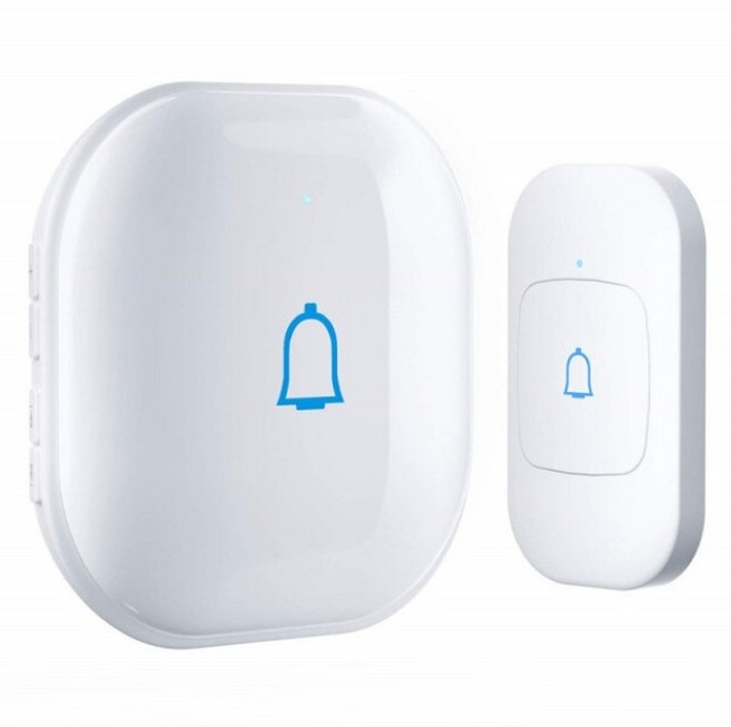 RingBell 장거리 무선 초인종 300m 수신거리 56가지 벨소리 7단계 볼륨조절 IP55방수 송신기, 1세트, 화이트