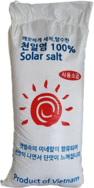 베트남 천일염 깨끗한 식용 수입 소금 20 kg, 20kg, 1개