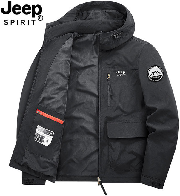 지프스피릿 남성 봄가을 후드 자켓 아웃도어 바람막이 캐주얼재킷 JP7602