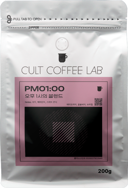 컬트커피랩 달콤한 카라멜 단맛 오후 1시 블렌드 커피원두 당일로스팅, 1개, 200g, 핸드드립(중간)