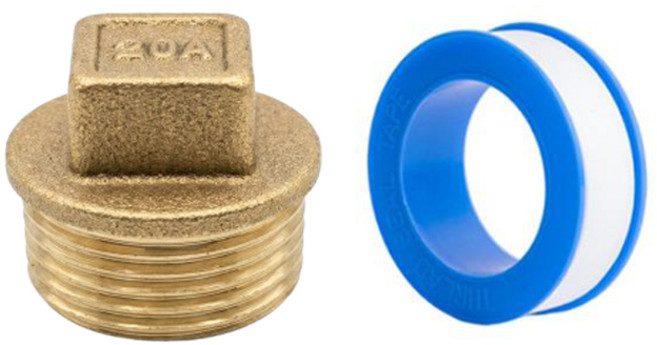 이안 수도 배관 막음용 동 메꾸라+테프론테이프, 1개