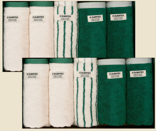 듀라텍스 먼지없는 호텔수건 40수 코마사 200g 항균 수건세트 오코텍스 인증 프리미엄, 2세트, DR-HT2555_수건 5장