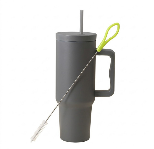 대용량 핸들 빨대 텀블러 차랑용 배달용 운동용 텀블러, 1개, 1.18L, 에너지그레이