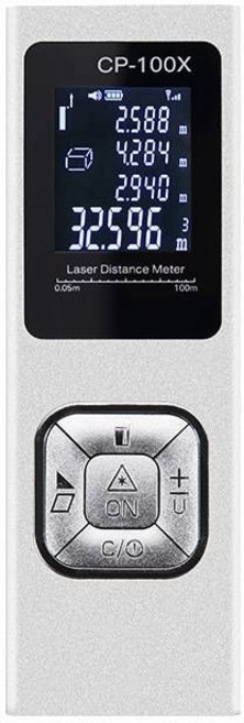 波波 機械師 CP-100X 鋁合金雷射測距儀 輕巧便攜 語音播報 多功能電子尺 銀色, 1個